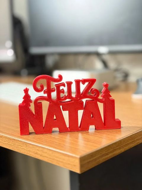 Placa Feliz Natal impresso em 3D