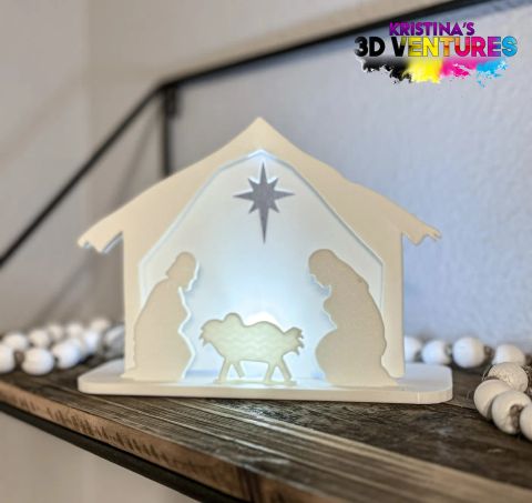 Presépio luminoso impresso em 3D